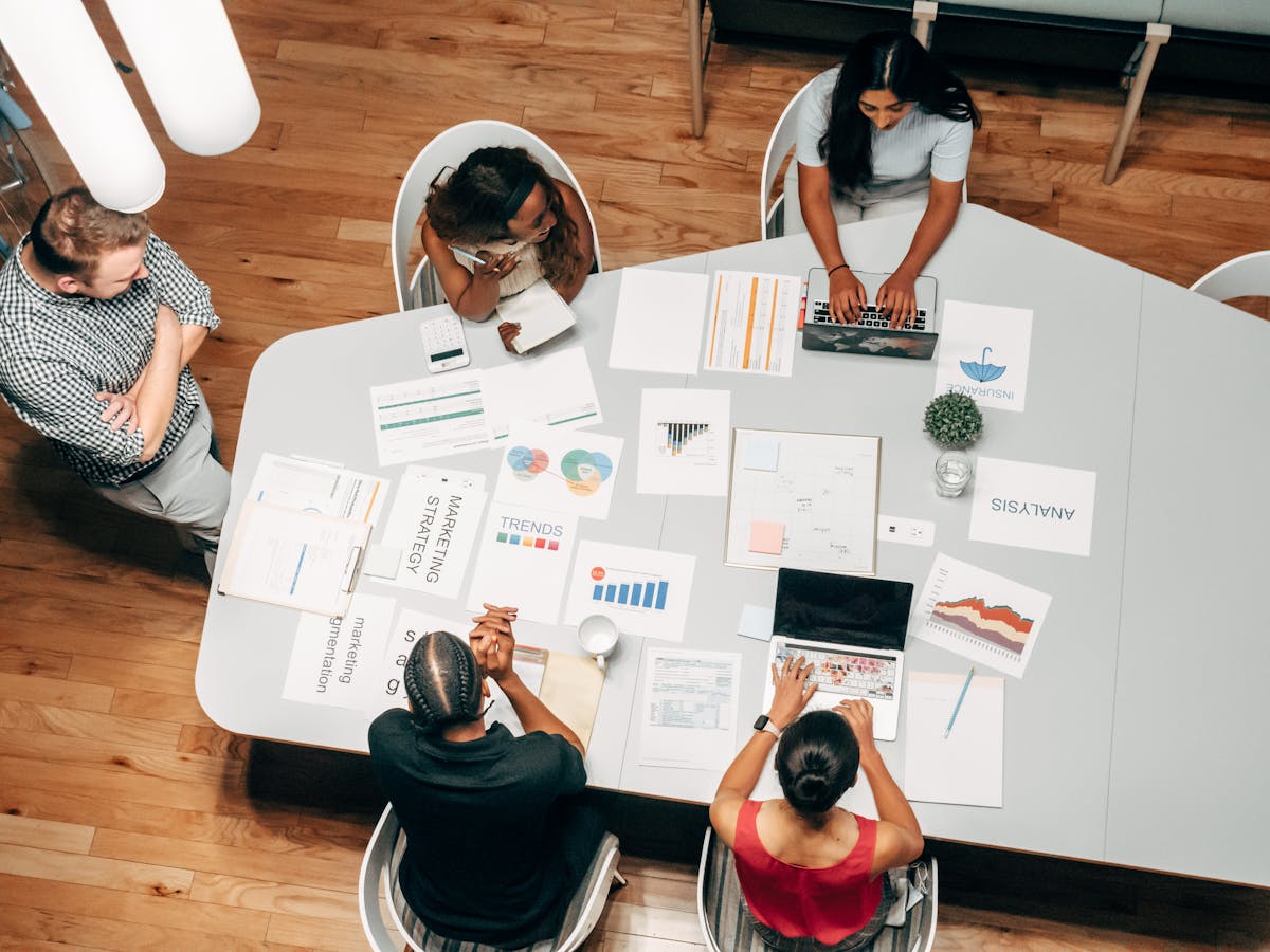 Content strategy planning with keyword research data on laptop screen