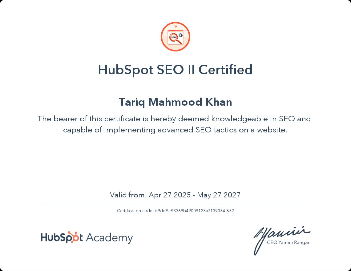 HubSpot SEO II Certified
