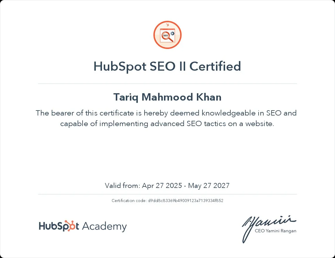 HubSpot SEO II Certified